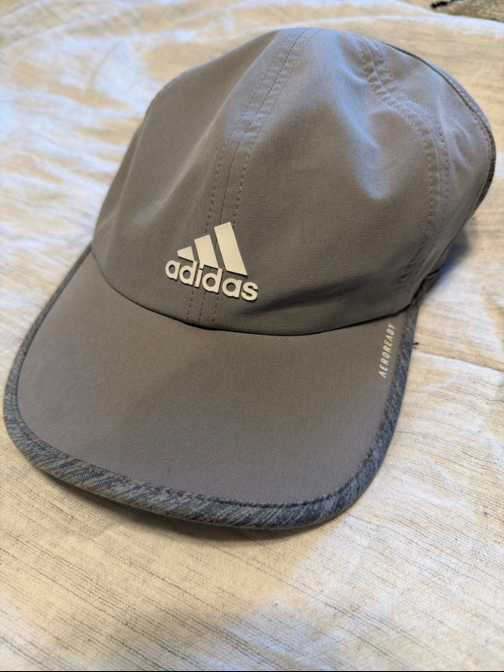 adidas Light Gray Running Cap with White Logo